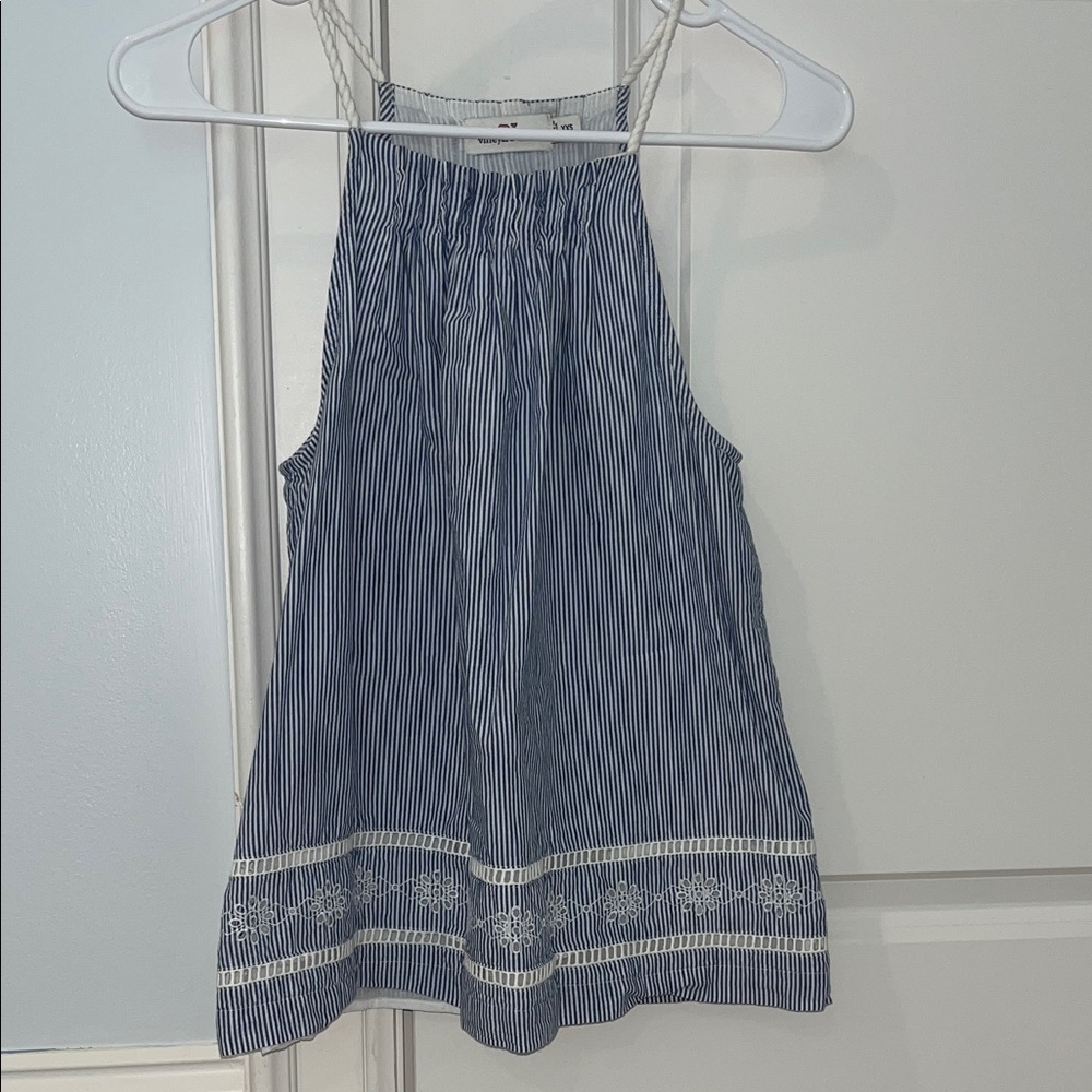 Vineyard Vines Navy Blue Striped Tank Top